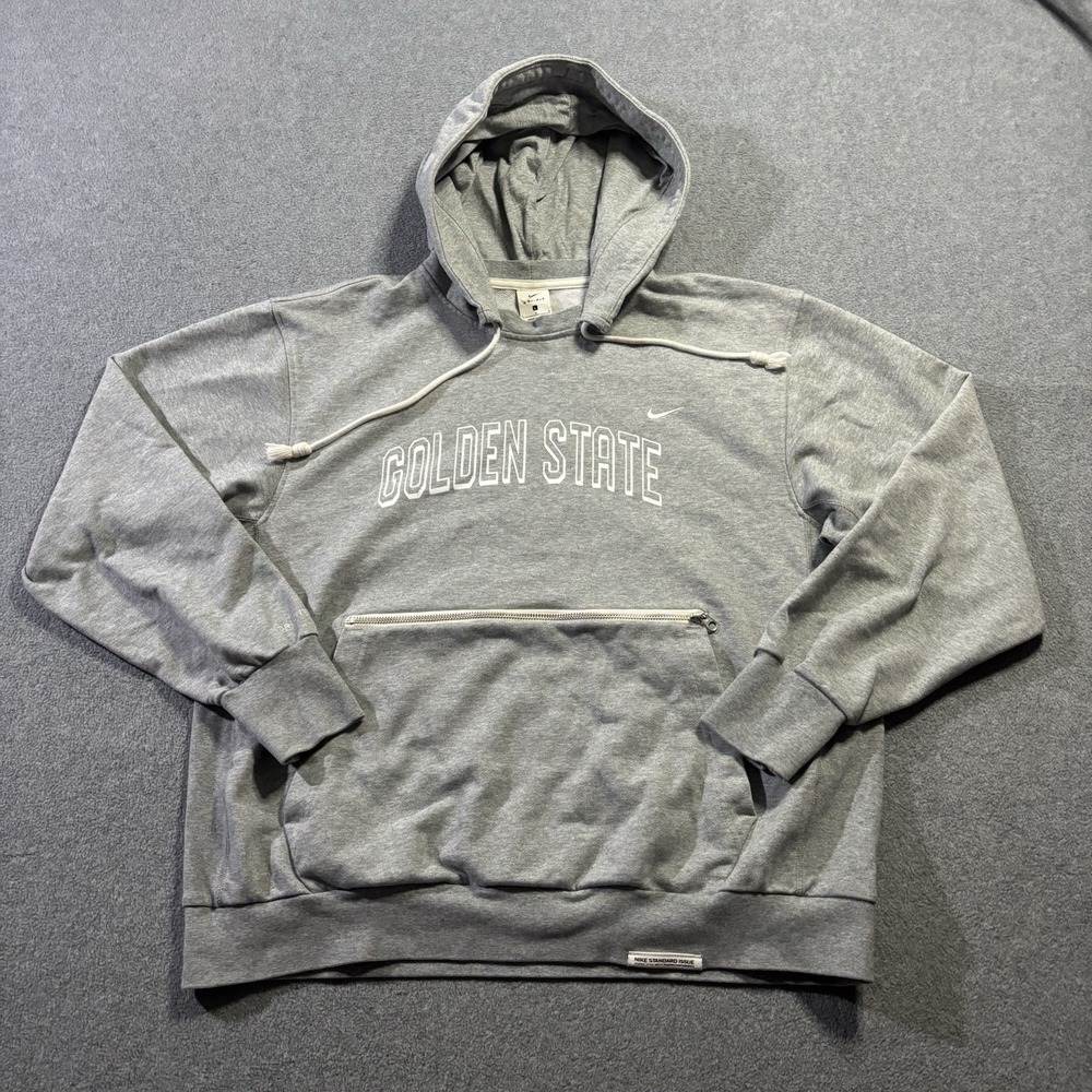 Nike Golden State Warriors Hoodie Mens Large Grey NBA Standard Issue CV0864-063